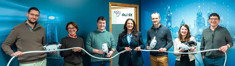 Inauguration du XR Lab de GEM : un ruban symbolique entre réel et virtuel