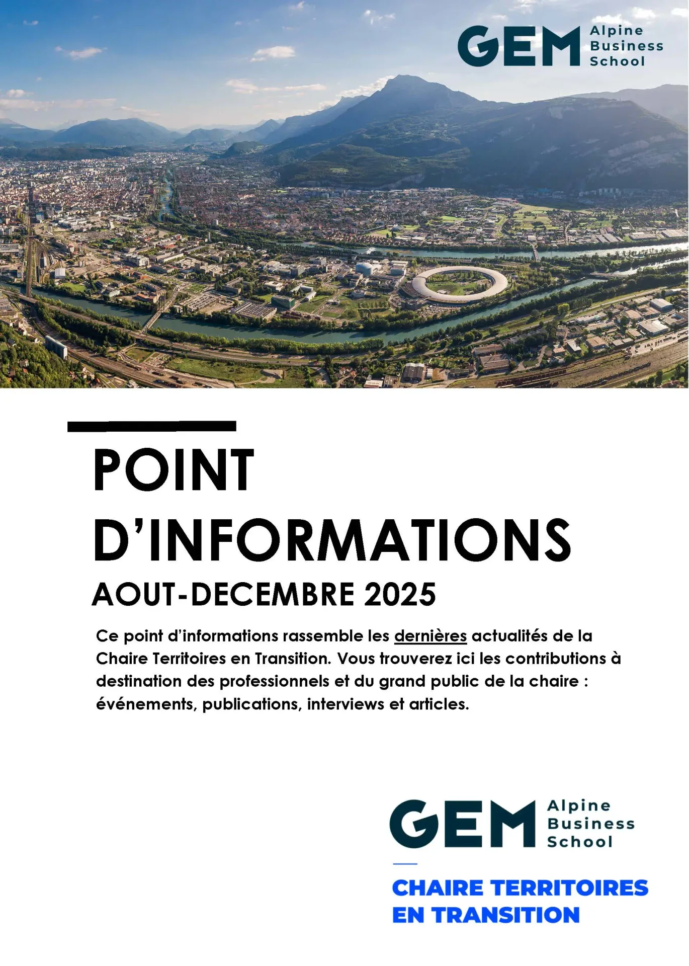 Point info aout-decembre 2025 Chaire Territoires en Transition