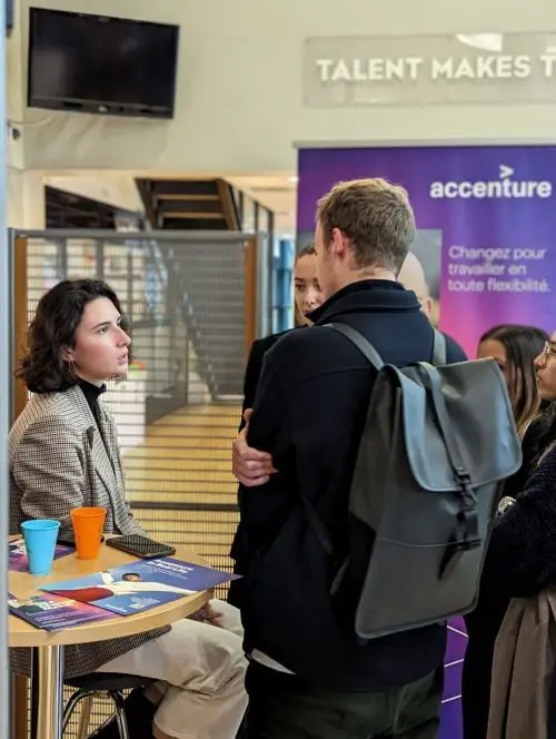 Etudiants faisant du réseau