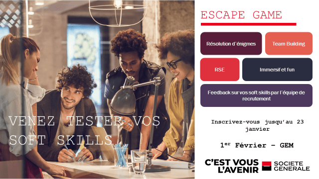 Etudiants travaillant sur un escape game