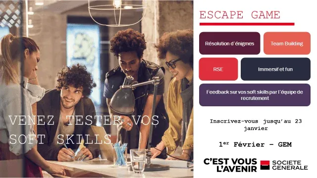 Etudiants travaillant sur un escape game